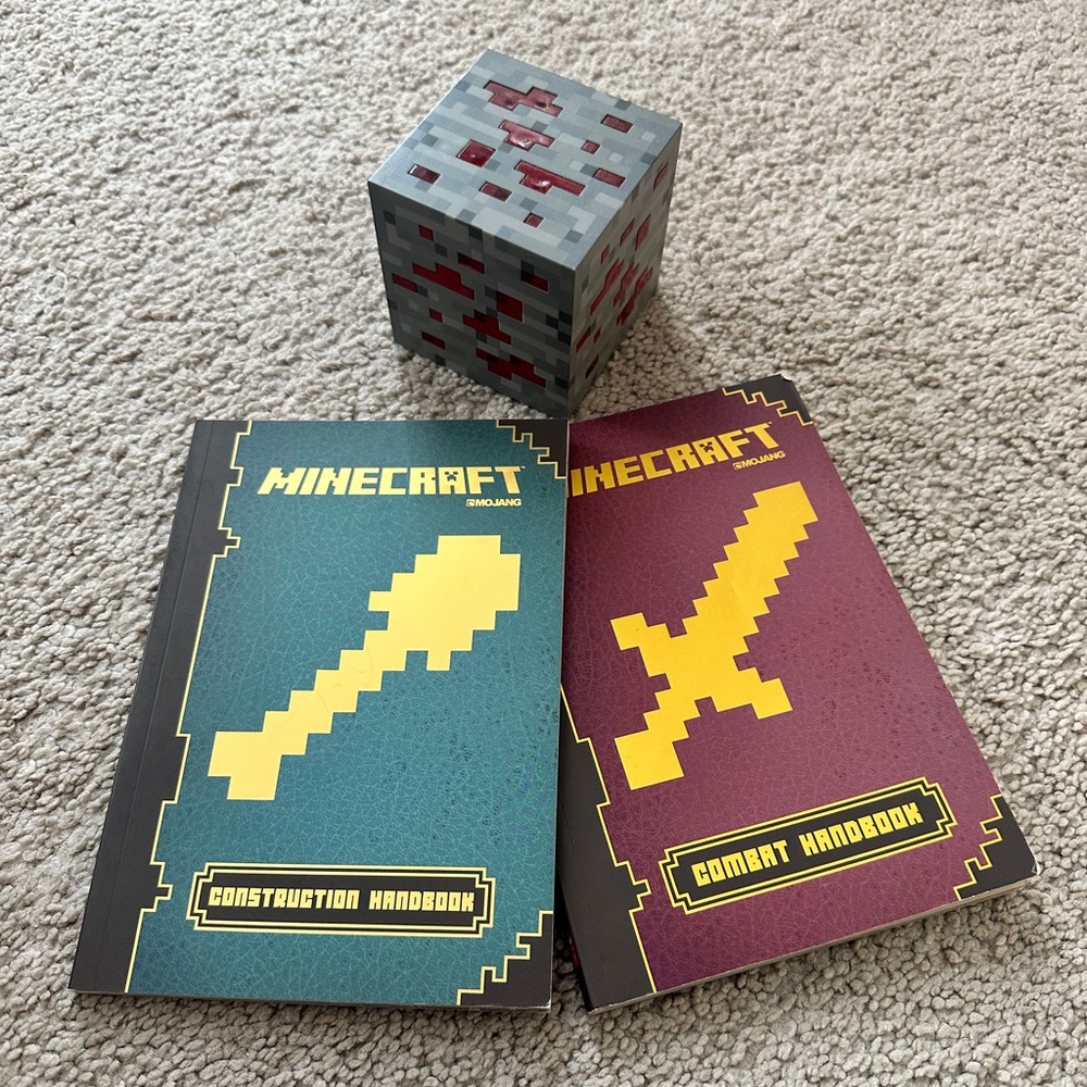 Minecraft book collection with BONUS red stone lamp